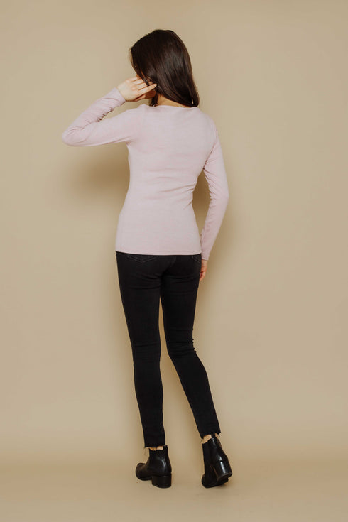 Sara-Boat Neck Long Sleeve Tee